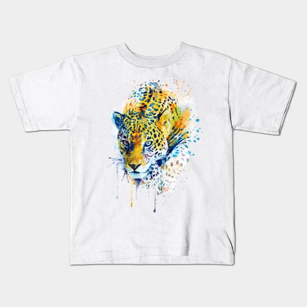 Lurking Leopard Kids T-Shirt by Marian Voicu